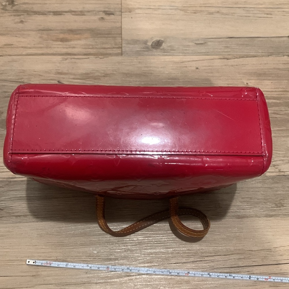 Louis Vuitton red Vernis MM mini Houston date code SN1123 - Picture 5 of 12